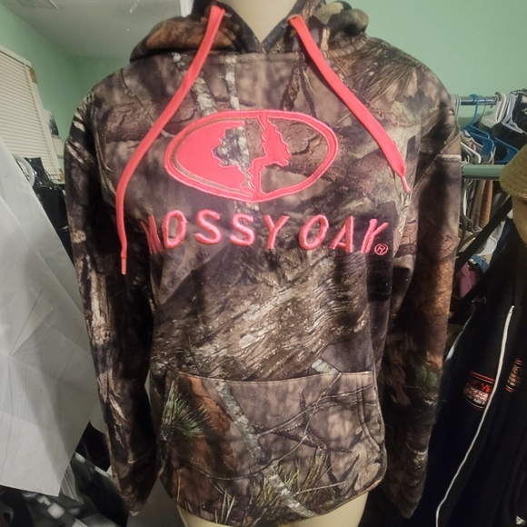 Mossy Oak woman's pink fleece camouflage hoodie - Picture 1 of 11